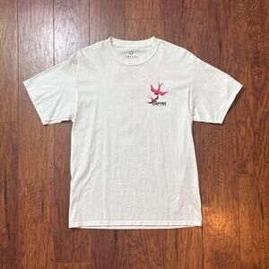 Y2K Empyre Swallows And Rose White Graphic T-Shirt